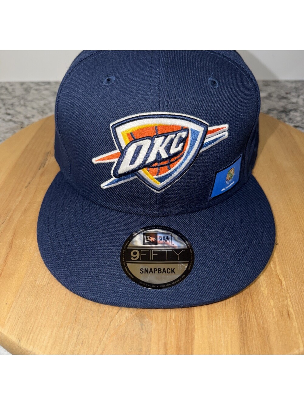 OKC Thunder With Rare Oklahoma Patch NBA 9FIFTY Snapback - New Era- Hat, Blue,